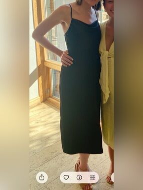 Old Navy Black Satin Cowl Dress